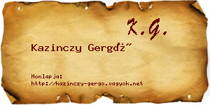 Kazinczy Gergő névjegykártya